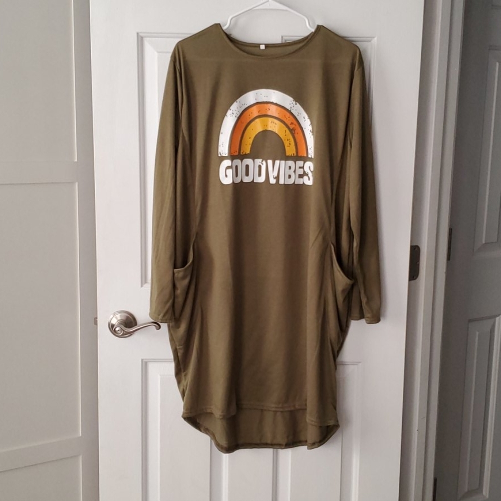 Good vibes shirt dress